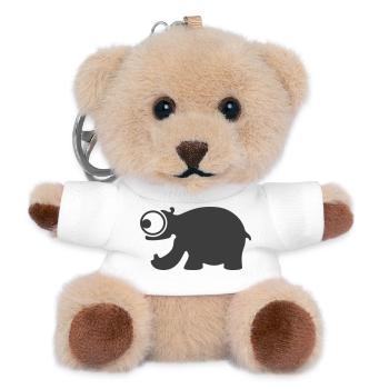 Lustiges Nilpferd - Teddy Schlüsselanhänger - Weiß - Vorne