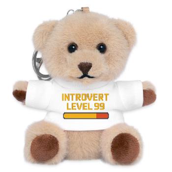 Introvert Level 99 - Teddy Schlüsselanhänger - Weiß - Vorne