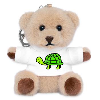 Turtle long neck smiling happy funny - Teddy Keyring - white - Front