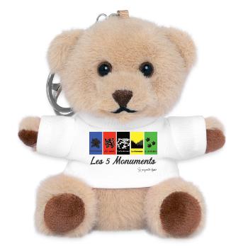 The 5 cycling monuments - Teddy Keyring - white - Front