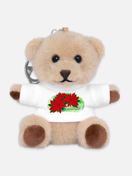 Poinsettia - Teddy Keyring - white