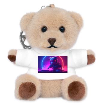 DJ Dog - Teddy Keyring - white - Front