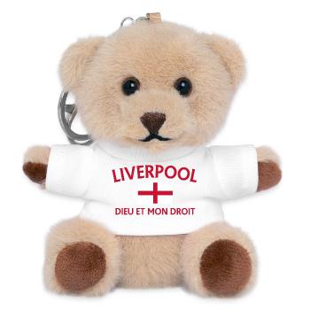 Liverpooler Stil mit der englischen Flagge - Teddy Schlüsselanhänger - Weiß - Vorne