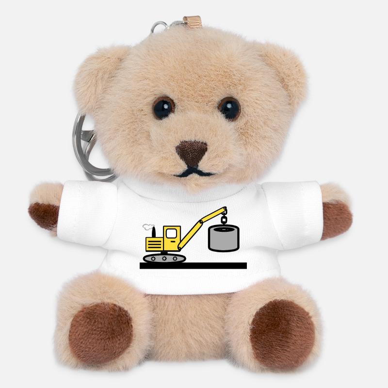 Bagger - Teddy Schlüsselanhänger - Weiß