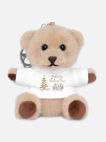 Merry Christmas convivial round in Advent - Teddy Keyring - white