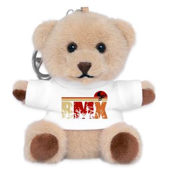 Retro BMX Design – Klassisch & Stylisch - Teddy Schlüsselanhänger - Weiß - Vorne
