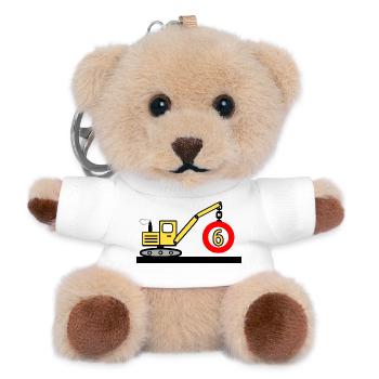 Excavator - Teddy Keyring - white - Front
