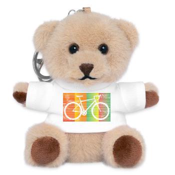 Rennrad Retro Bunt Fahrrad Geschenkidee - Teddy Schlüsselanhänger - Weiß - Vorne