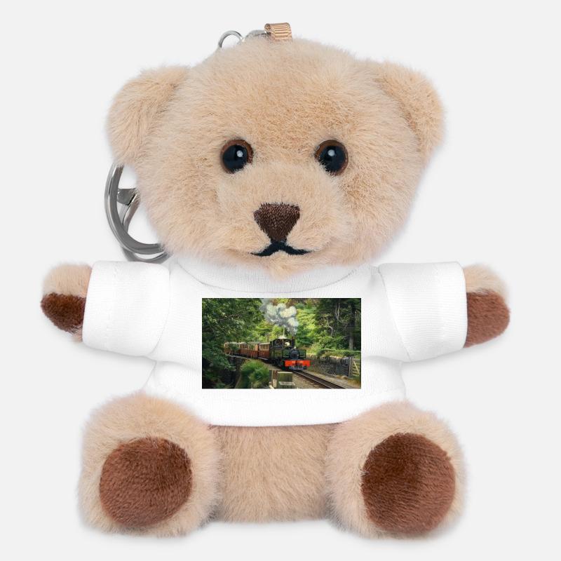 Ffestiniog Idyll - Teddy Keyring - white