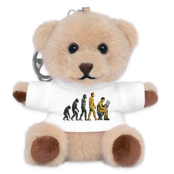 Evolution zum Klo-Mann Grunge Lustig - Teddy Schlüsselanhänger - Weiß - Vorne