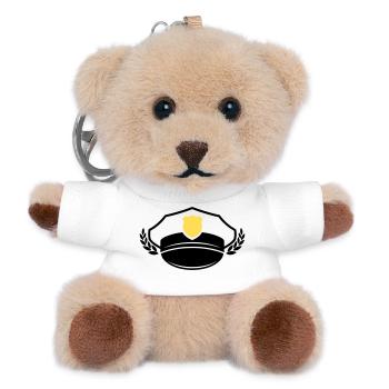 Police Cap & Badge | Honor & Respect - Teddy Keyring - white - Front