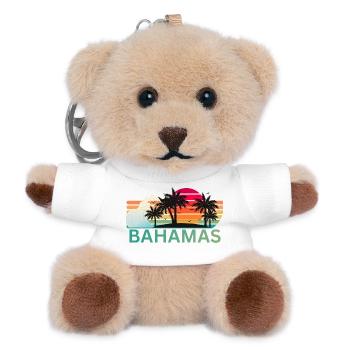 Bahamas Sunset Palm Silhouette - Teddy Keyring - white - Front