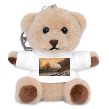 Fliegender Schotte im Winter - Teddy Schlüsselanhänger - Weiß - Vorne