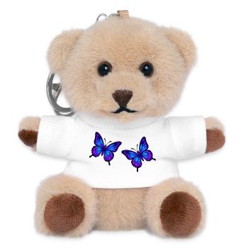 Schmetterlinge Neonblau - Teddy Schlüsselanhänger - Weiß - Vorne