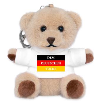 DEM DEUTSCHEN VOLKE Flagge - Teddy Schlüsselanhänger - Weiß - Vorne