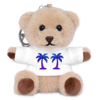 Palmen Neon - Teddy Schlüsselanhänger - Weiß - Vorne