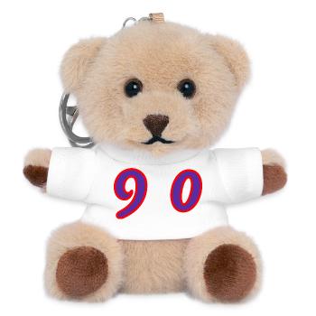90. 90 JAHRE. 90-JÄHRIGES JUBILÄUM. 90-JÄHRIGES JUBILÄUM. - Teddy Schlüsselanhänger - Weiß - Vorne