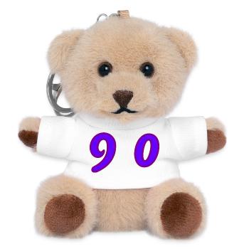 90. 90 JAHRE. 90-JÄHRIGES JUBILÄUM. 90-JÄHRIGES JUBILÄUM. - Teddy Schlüsselanhänger - Weiß - Vorne
