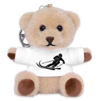 Silhouette skieur minimaliste Skisport Wint - Porte-clés ourson - blanc - Devant