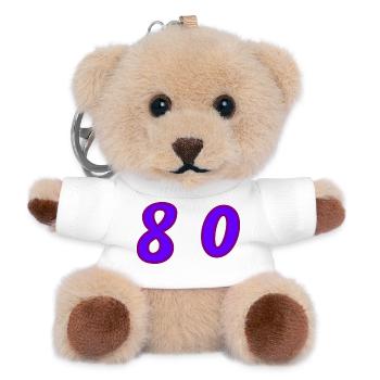 80. 80 JAHRE. 80. JUBILÄUM. 80-JAHRES-JUBILÄUM. - Teddy Schlüsselanhänger - Weiß - Vorne