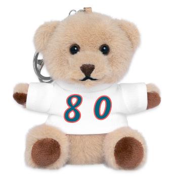 80. 80 JAHRE. 80. JUBILÄUM. 80-JAHRES-JUBILÄUM. - Teddy Schlüsselanhänger - Weiß - Vorne