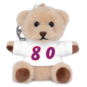 80. 80 JAHRE. 80. JUBILÄUM. 80-JAHRES-JUBILÄUM. - Teddy Schlüsselanhänger - Weiß - Vorne