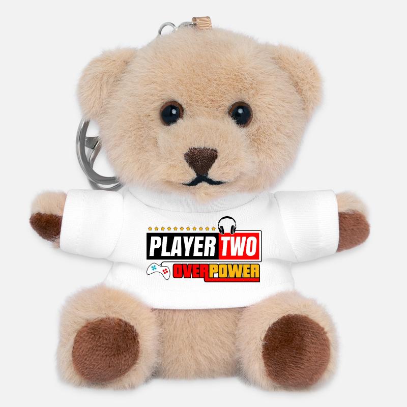 Player Two Overpower | Gamers and Streamers Style - Teddy Keyring - white