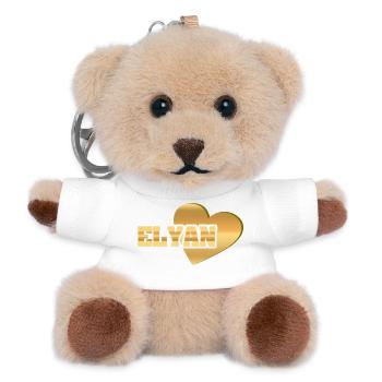 Elyan d’or - Porte-clés ourson - blanc - Devant