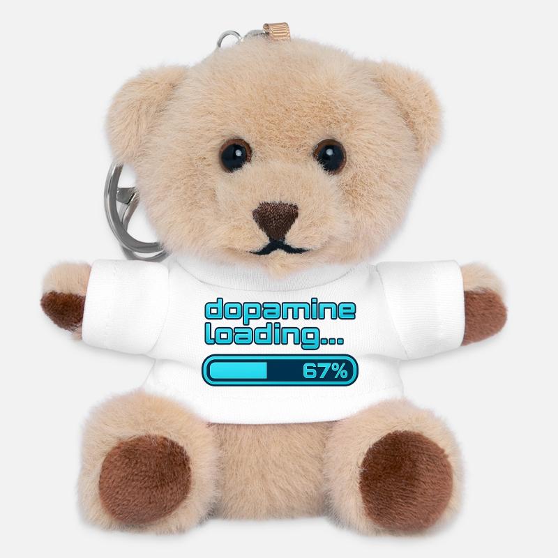 Dopamine Loading Neon Bar - Teddy Keyring - white