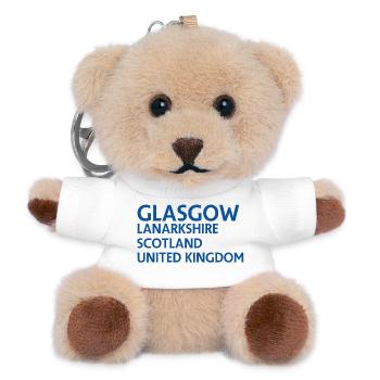 Glasgow – Scotland Textdesign - Teddy Schlüsselanhänger - Weiß - Vorne