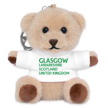 Glasgow – Scotland Textdesign - Teddy Keyring - white - Front