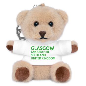 Glasgow – Scotland Textdesign - Teddy Schlüsselanhänger - Weiß - Vorne