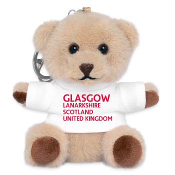 Glasgow – Scotland Textdesign - Teddy Schlüsselanhänger - Weiß - Vorne
