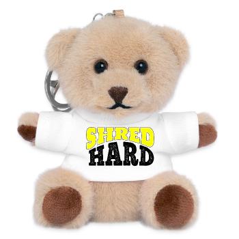 Shred Hard Snowboard Quote - Teddy Keyring - white - Front