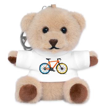 Colourful bicycle in contrasting colours - Teddy Keyring - white - Front