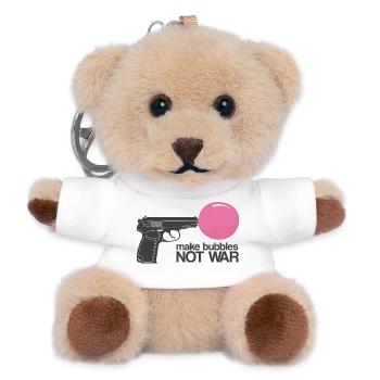 Make Bubbles Not War – Funny Ironic Gun - Teddy Schlüsselanhänger - Weiß - Vorne