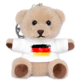 Deutschland - Adler Wappen Respekt Geschenk - Teddy Schlüsselanhänger - Weiß - Vorne