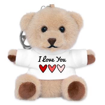 ICH LIEBE DICH. ICH LIEBE DICH. VALENTINSTAG. HERZ - Teddy Schlüsselanhänger - Weiß - Vorne