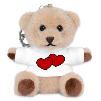 Herzen Paar Ehe - Teddy Schlüsselanhänger - Weiß - Vorne