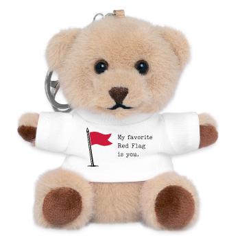 Meine Lieblings Rote Flagge bist du. Valentine - Teddy Schlüsselanhänger - Weiß - Vorne