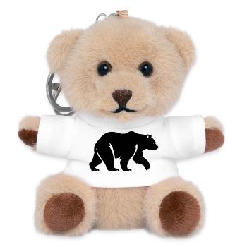 Bear in silhouette, minimalism and serenity - Teddy Keyring - white - Front