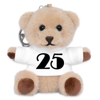 25. 25 JAHRE. 25. JUBILÄUM. 25 JAHRESJUBILÄUM. - Teddy Schlüsselanhänger - Weiß - Vorne