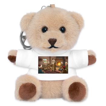 Lebensweisheiten am Kamin: Der weise Erzähler - Teddy Schlüsselanhänger - Weiß - Vorne