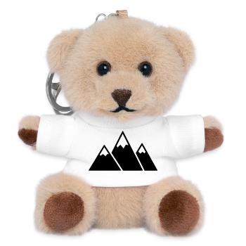 Berge Gebirge Wandern Outdoor Vektor - Teddy Schlüsselanhänger - Weiß - Vorne