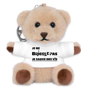 I DON'T TINKER, I SAVE SCREWS! - Teddy Keyring - white - Front