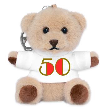 JAHRESTAG. ALLES GUTE ZUM GEBURTSTAG. ALLES GUTE ZUM GEBURTSTAG. - Teddy Schlüsselanhänger - Weiß - Vorne