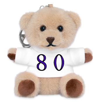 80. 80 JAHRE. 80. JUBILÄUM. 80-JAHRES-JUBILÄUM. - Teddy Schlüsselanhänger - Weiß - Vorne