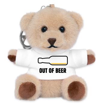 Out Of Beer (Bier / Bierchen / Biertrinker POS 2C) - Teddy Schlüsselanhänger - Weiß - Vorne