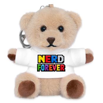 Nerd Forever – Pixel Art Rétro Gaming - Porte-clés ourson - blanc - Devant