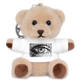 Mitternachts-Pixel-Augenmuster - Teddy Schlüsselanhänger - Weiß - Vorne